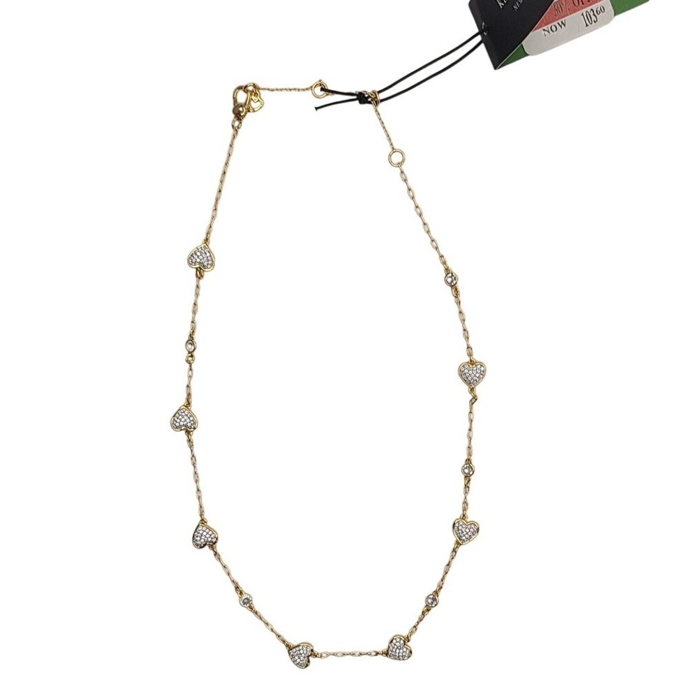 Kate Spade New York Scatter Heart You Gold-Tone Cubic Zirconia‎ Collar Necklace
